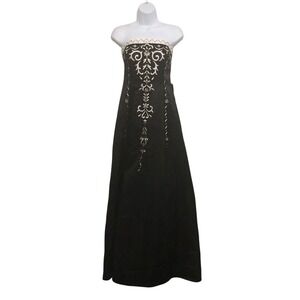 ZUM ZUM - Vintage Black & White Strapless Corset Evening Gown Size 7‎
